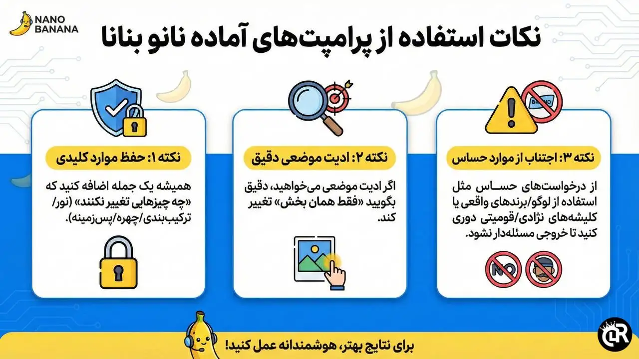 نکات استفاده از پرامپت‌ های آماده نانو بنانا